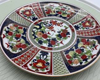 Handpainted Japanese Ari Mark Decorative decorative plate with floral and bird approx 10 in