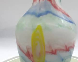 Murano Glass Vase Featuring Vibrant Swirl pattern
