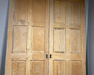 Antique pine pocket doors 
9’x 48’1” each door 