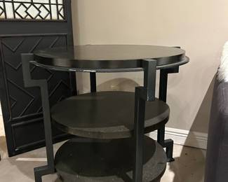 Black tiered end table