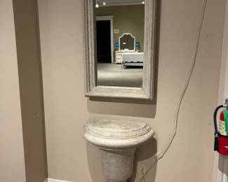 Composite urn console and mirror