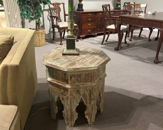 Moorish style painted end table
