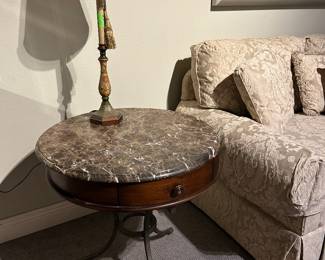 Marble top end table in the French style