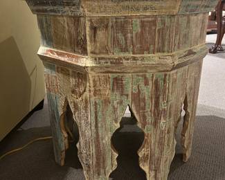 Moorish style painted end table