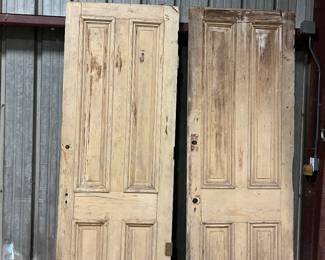 Antique cypress pocket doors - see later photo