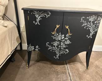 Black painted 2 drawer cabinet