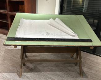Antique drafting table and  stool 👍