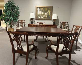 Lovely desks of all sorts and descriptions, many pairs of chairs suitable for home or office settings