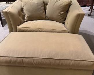 Oversized arm chair with ottoman