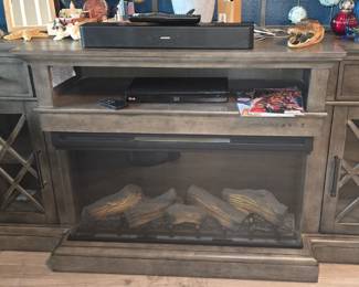 Credenza with Fireplace and Heater