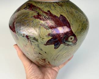 Rare Clement Massier "Fish" Vase