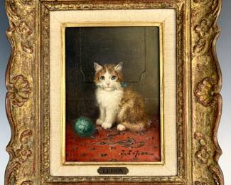 Jules Leroy cat painting C.1900