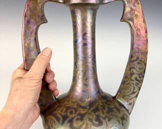 Rare signed Clement Massier Persian style vase