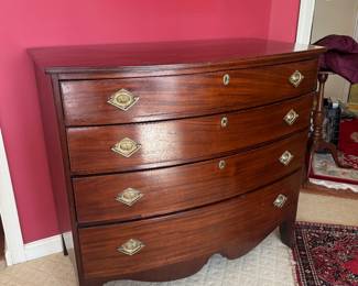 Antique 4 Drawer Mahogany Chest of Drawers (41"W x 27"D x 37"H)