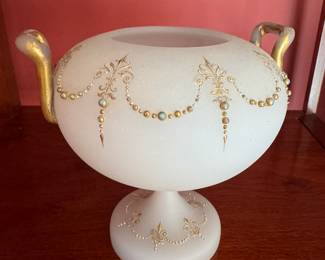 Murano Hand-painted Frosted Glass Centerpiece 