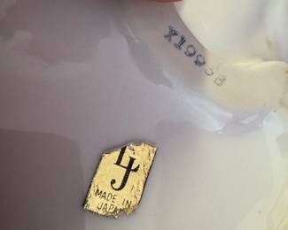 Vintage LJ Japanese Sleeping Porcelain Cat Figurines (Duo)