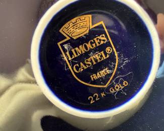 Vintage Atelier D’Art DM Limoges Cobalt w/ 22K Gold Trinket Jar