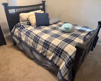 Solid wood bed and bedroom set