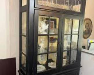 Beautiful antique cabinet with leaded glass