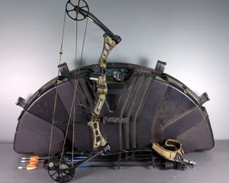 Bear Compound Bow Including Case, Arrows, and Accessories 