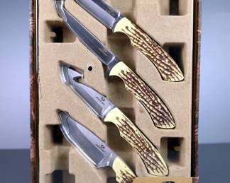 Mossy Oak 4-Piece Stag Finish Knife Set 