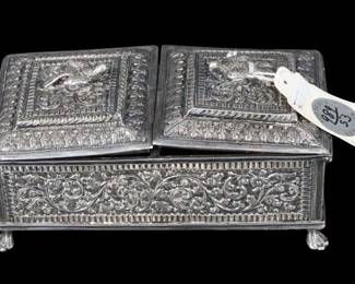 ExSothebys Silver Double Cigarette Box