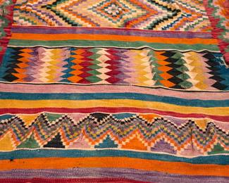 Native American Hand made Wool Rug. Vibrant colors 
67W x 126L
