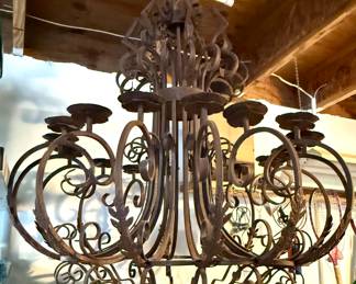 Large Chandelier 
Originally from Colorado Resort 
Hold candles - may be wired for electric lighting 