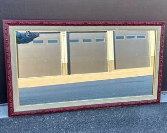 Red Framed Wall Mirror