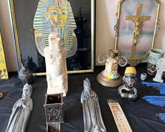 Egyptian art, medieval male/female wall scones