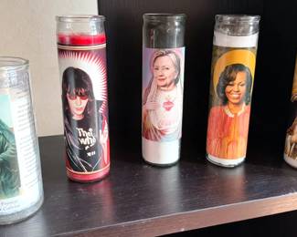 Prayer candles, also an assortment of tapers, pillars, votives + incense