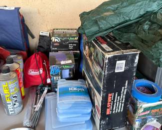 Coleman domed tent
Camping: foam mattress, propane, flashlights/lantern, shower