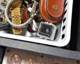 1961 US coin set, watches