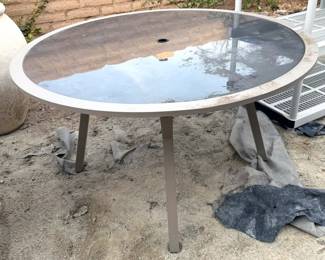 Glass patio table