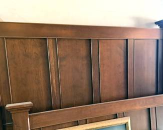 Mission-style queen bed set