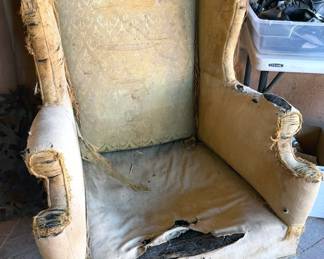 Chippendale-style wingback armchair (Who's ready for a project? :) The frame is in good shape.)