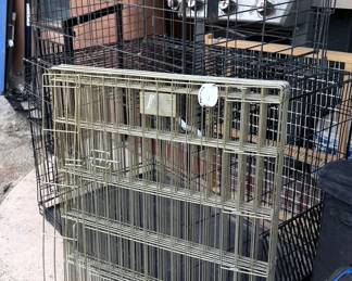 Various wire dog kennels + pen