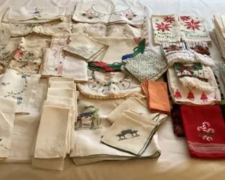 PPM099 Mystery Lot Of Various Vintage Linens