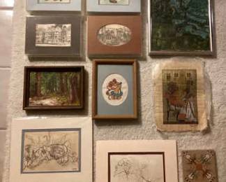 PPM045 Framed Original Scenic Painting, Sand Art, Art On Papyrus & More!