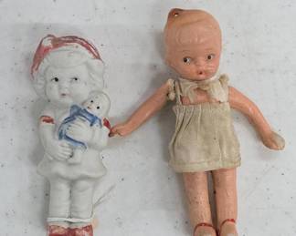Porcelain and Bisque Dolls in Original Attire