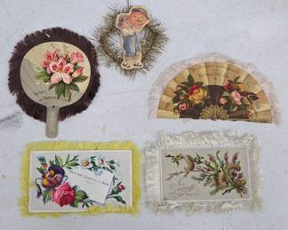 Antique Victorian Embossed Fringed Cards