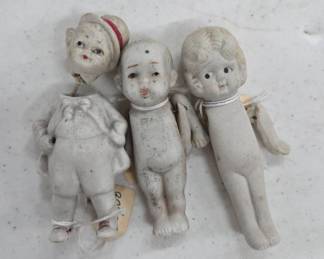 Antique Bisque Porcelain Doll Set