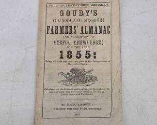 1855 Goudy’s Farmers’ Almanac Easterly’s Medicine