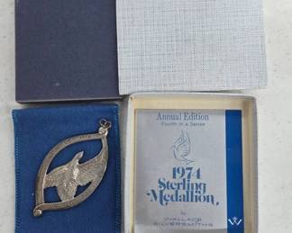 1974 Wallace Sterling Silver Dove Medallion