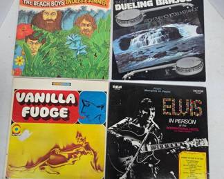 4 Vinyl Records Elvis Beach Boys and More