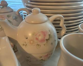 HUGE collection of  Pfaltzgraff Tea Rose stoneware. Every piece imaginable 