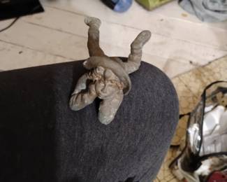 Vintage Cast Metal Figurine Putto with Hat