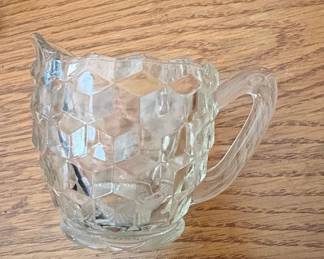 Vintage Jeannette Glass Cube Clear Creamer