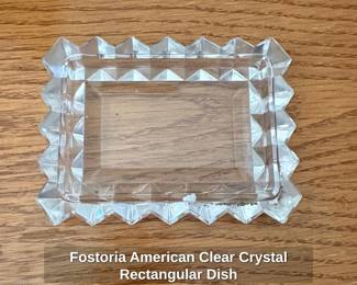 Fostoria American Clear Crystal Rectangular Dish