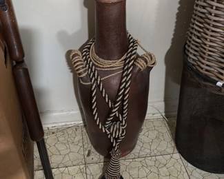 Decorative Gourd Vase with Rope and Tassel second image